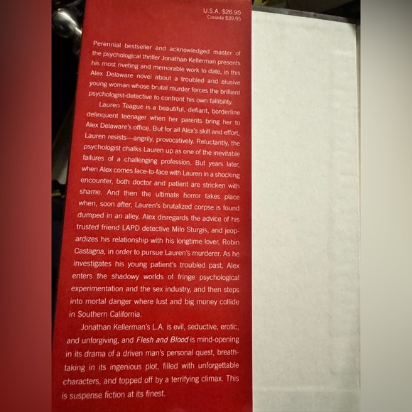 Flesh And Blood Hardcover book by Jonathan Kellerman - Picture 2 of 3